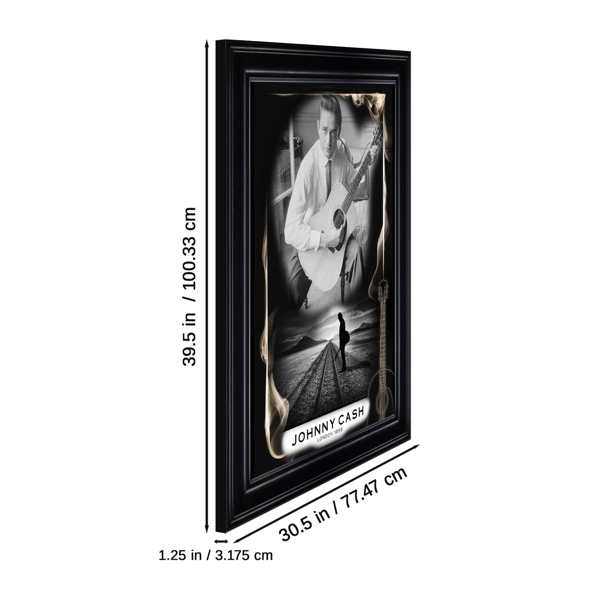 Johnny Cash Framed Man in Black PhotoGlass