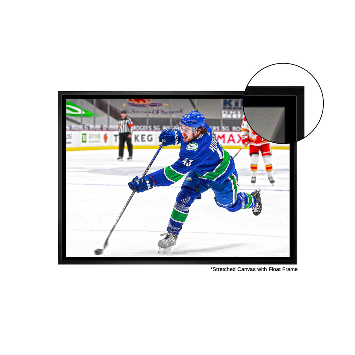 Quinn Hughes Vancouver Canucks Framed 20x29 Shooting Canvas