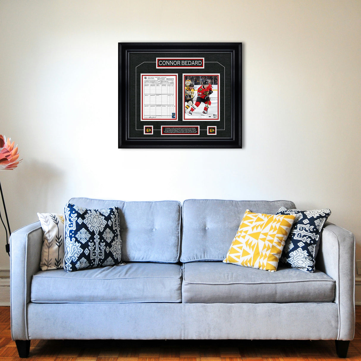 Connor Bedard Framed First Goal Scoresheet Collage