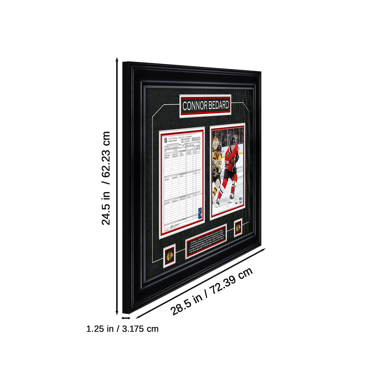 Connor Bedard Framed First Goal Scoresheet Collage