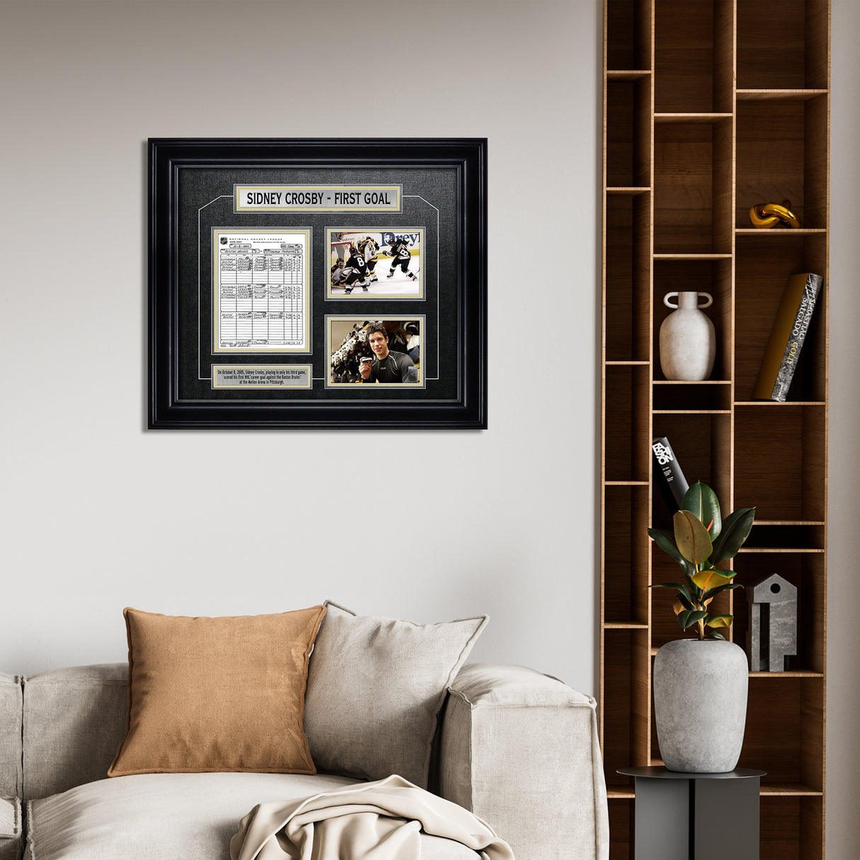Sidney Crosby Pittsburgh Penguins Framed First Goal Collage with Scoresheet