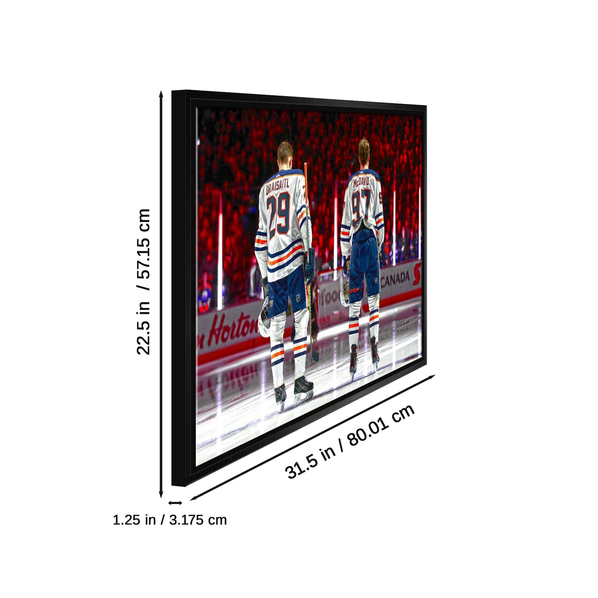 Connor McDavid and Leon Draisaitl Edmonton Oilers Framed 20x29 Line-Up Canvas