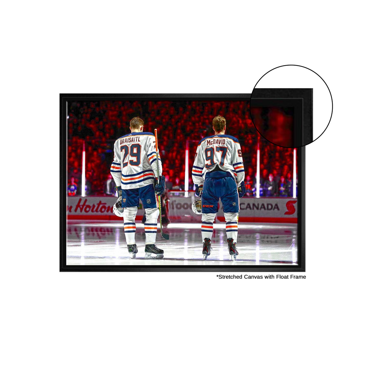 Connor McDavid and Leon Draisaitl Edmonton Oilers Framed 20x29 Line-Up Canvas