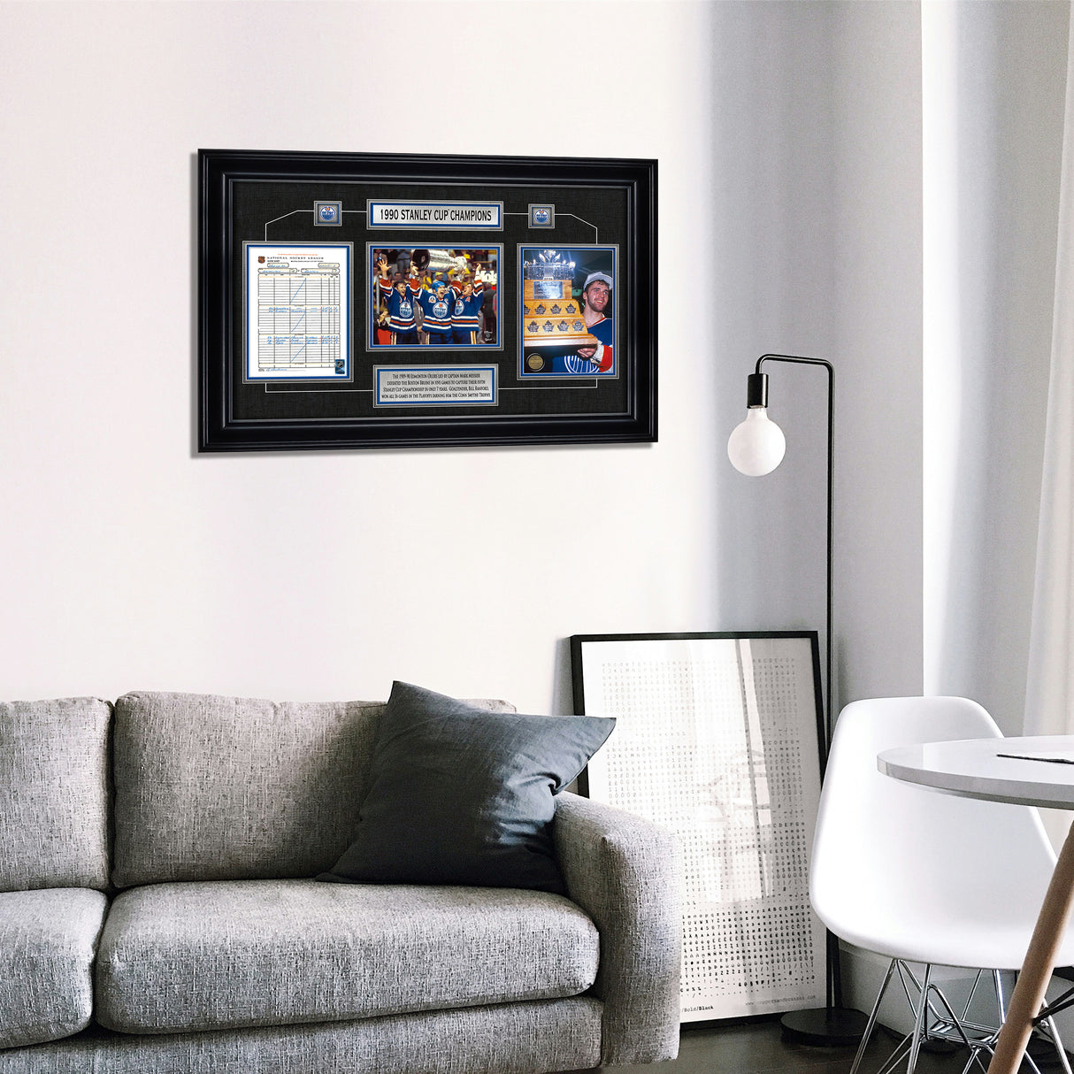 Edmonton Oilers Framed 1990 Stanley Cup Champions Scoresheet Collage