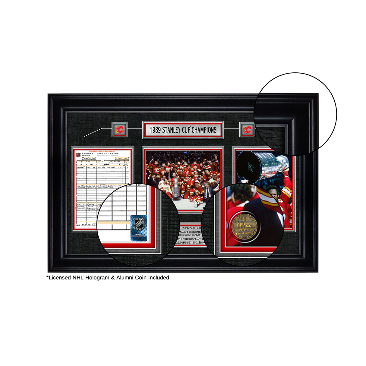 Calgary Flames Framed 1989 Stanley Cup Champions Scoresheet Collage