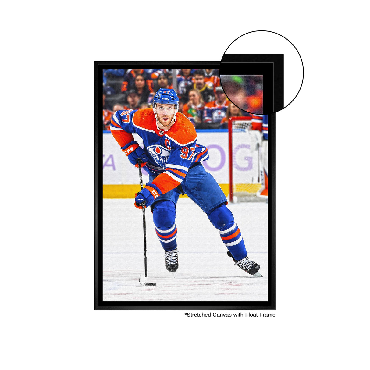 Connor McDavid Framed 20x29 Canvas Oilers Action-V