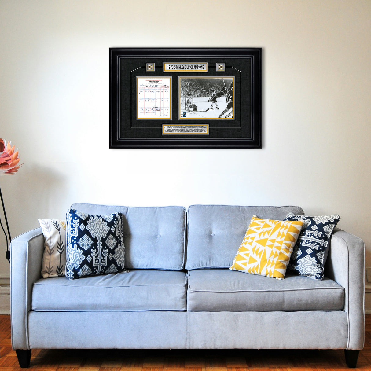 Bobby Orr Boston Bruins Framed 1970 Stanley Cup "The Goal" Scoresheet Collage