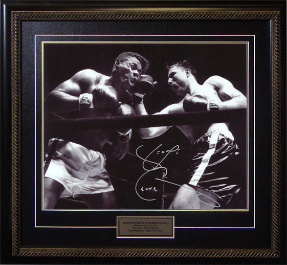 George Chuvalo Signed Framed 16x20 Boxing vs Patterson Close-Up Photo LE of 199
