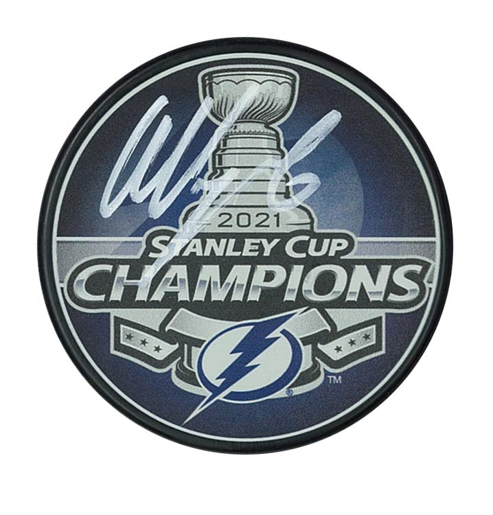 Nikita Kucherov Signed 2021 Stanley Cup Puck Tampa Bay Lightning