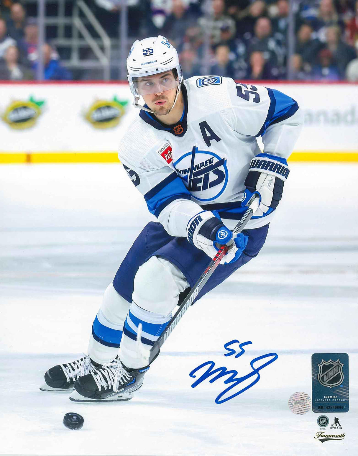 Mark Scheifele Signed 8x10 Photo Unframed Winnipeg Jets Action