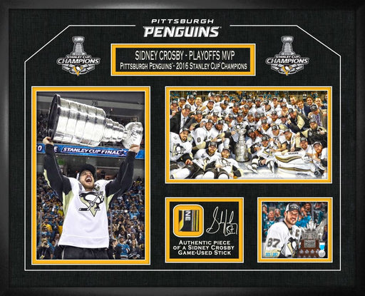 Sidney Crosby Pittsburgh Penguins Stanley Cup Collage with Game Stick LE/887 - Frameworth Sports Canada 