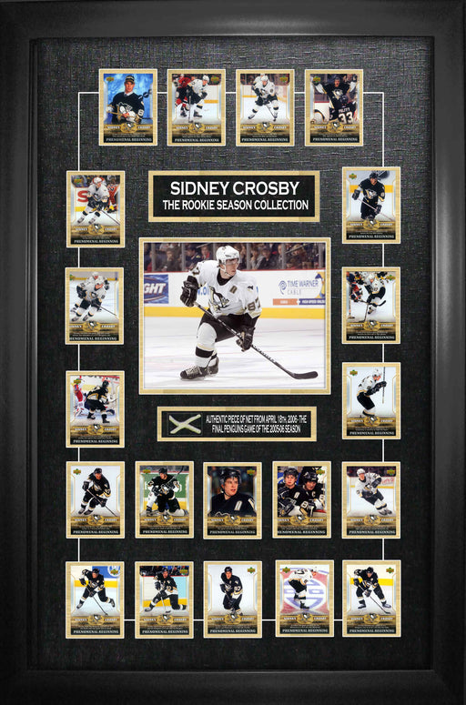 Sidney Crosby Pittsburgh Penguins Hockey Cards with Piece of Net from 2005-2006 Season - Frameworth Sports Canada 