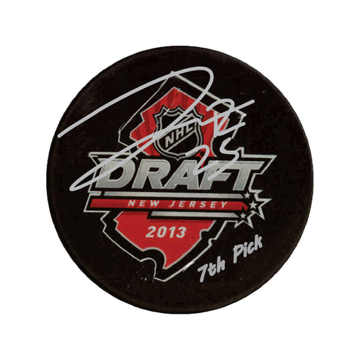 Darnell Nurse Edmonton Oilers Signed 2013 NHL Draft Puck with "7th Pick" Inscribed - Frameworth Sports Canada 