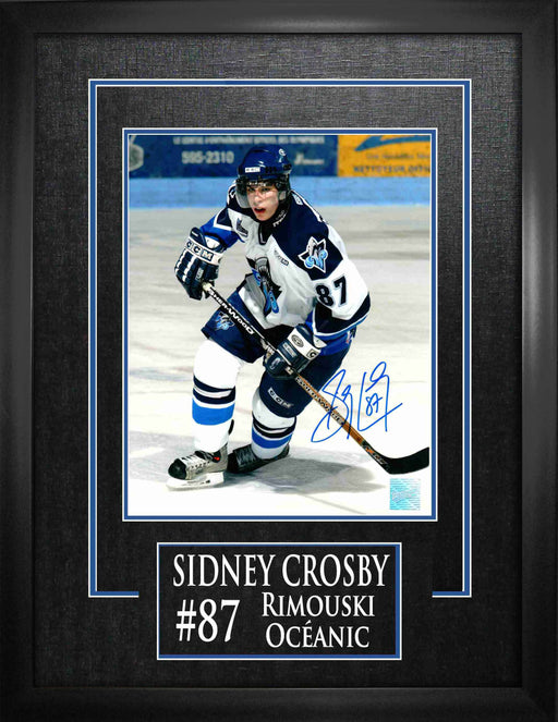 Sidney Crosby Signed 8x10 Etched Mat Oceanic White Action - Frameworth Sports Canada 