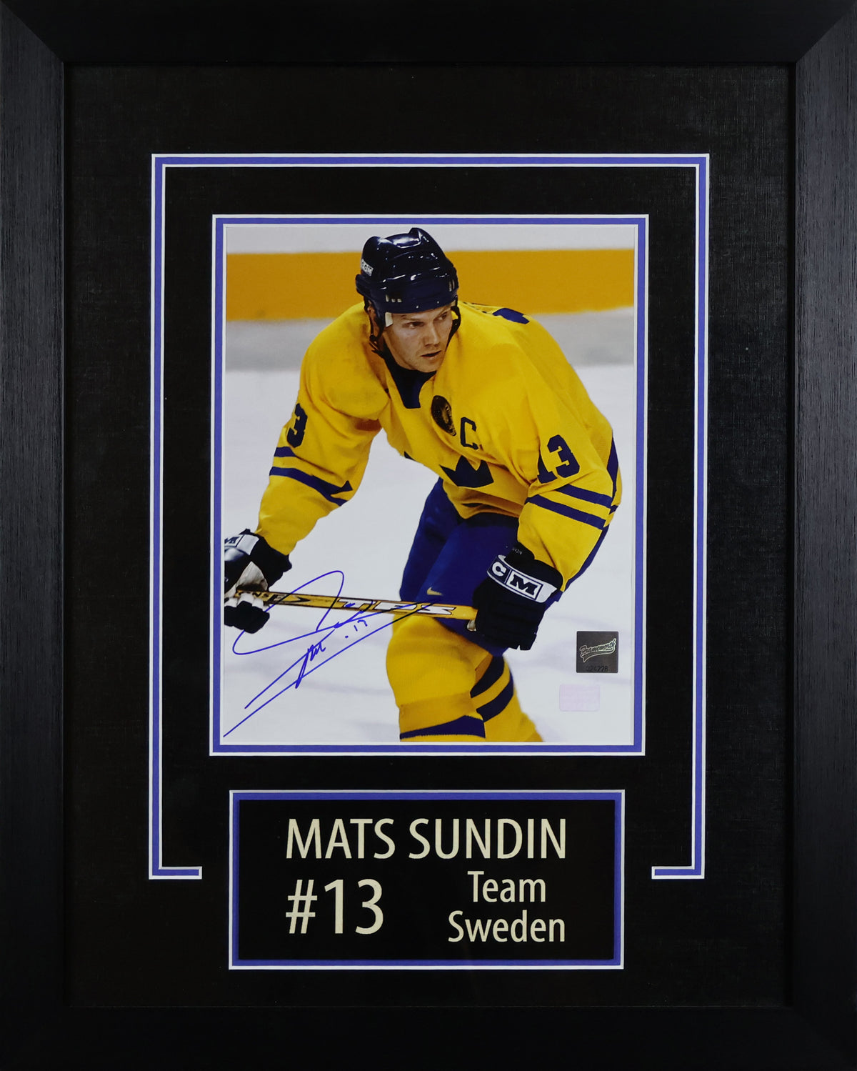 Mats Sundin Signed Team Sweden Framed 8x10 Photo - AUCTION