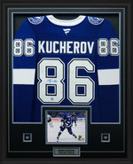 Nikita Kucherov Signed Tampa Bay Lightning Framed 34x42 Home Fanatics Premium Jersey