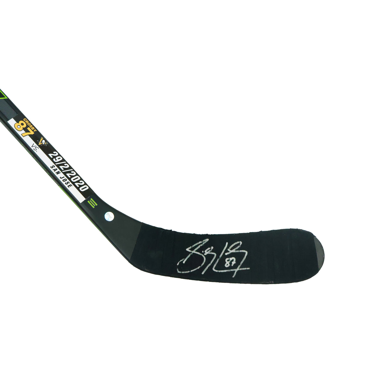 Sidney Crosby Signed Game Used Stick vs San Jose Sharks (Feb 29th, 2020) - AUCTION
