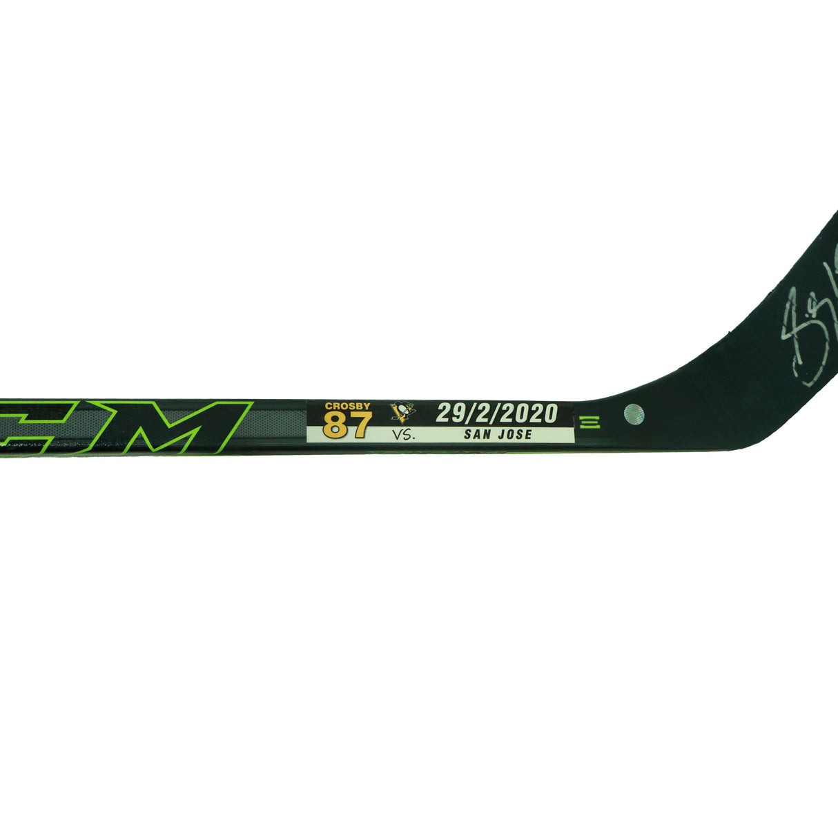 Sidney Crosby Signed Game Used Stick vs San Jose Sharks (Feb 29th, 2020) - AUCTION
