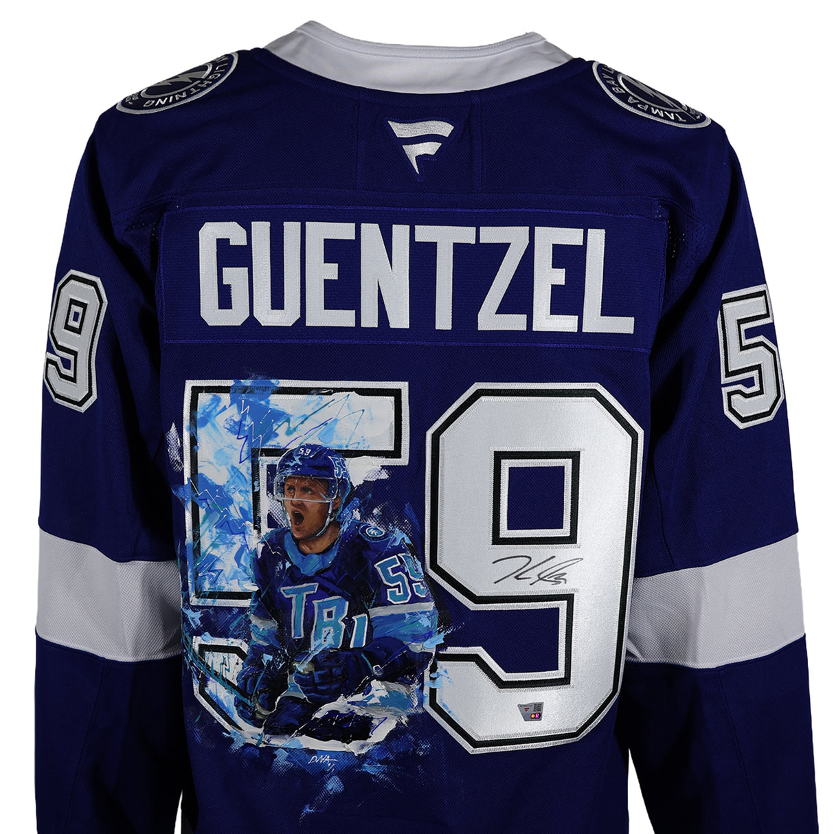 Jake Guentzel Signed Tampa Bay Lightning Home Fanatics Premium Art Design Jersey - AUCTION