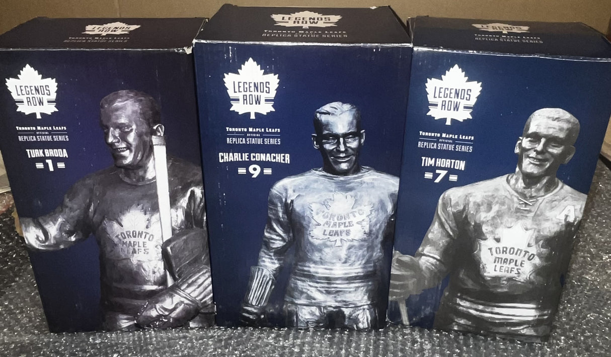 Tim Horton / Charlie Conacher / Turk Broda Toronto Maple Leafs Legends Row Official Replica Statue Series - AUCTION