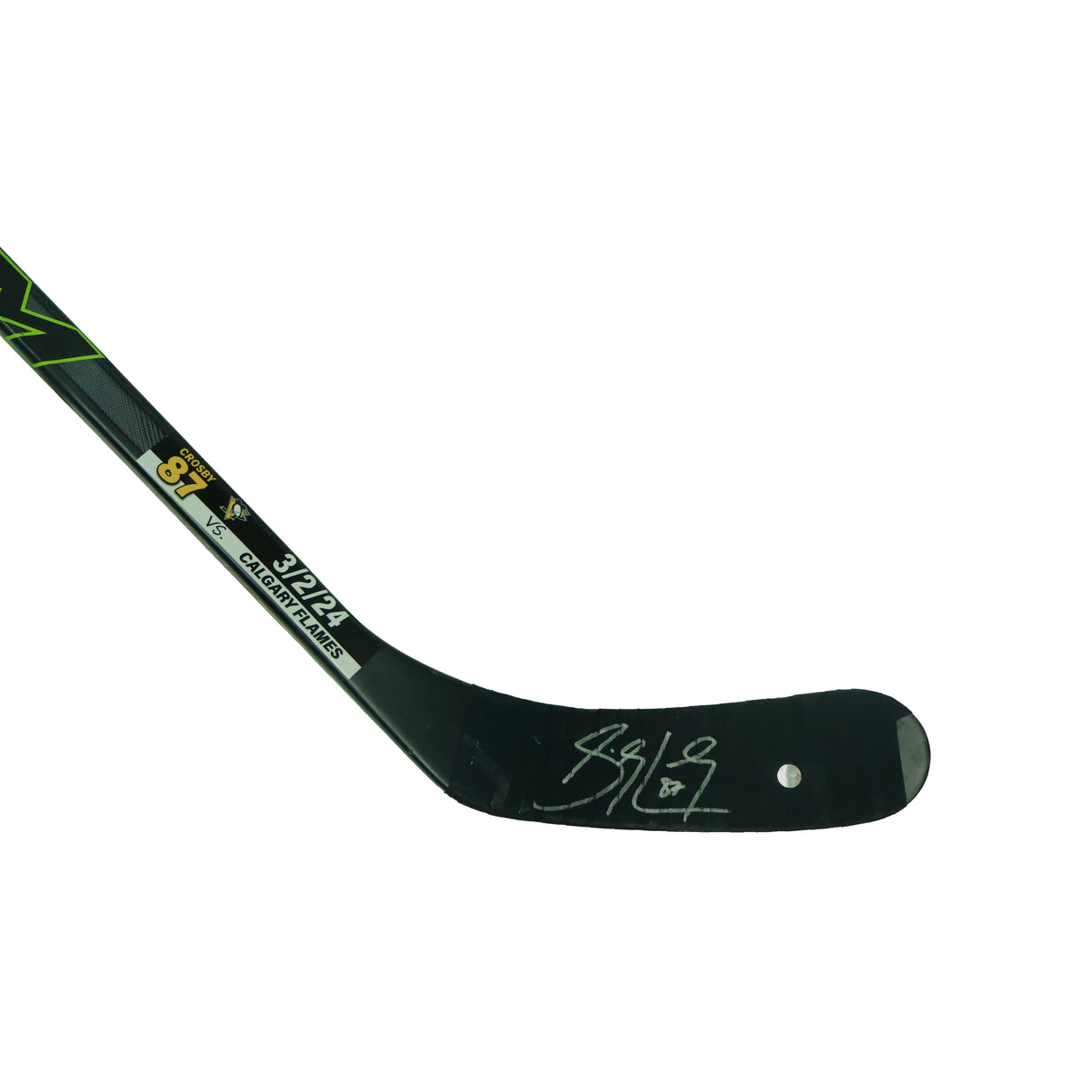 Sidney Crosby Signed Game Used Stick vs Calgary Flames (3/2/2024) (ST-208) - AUCTION