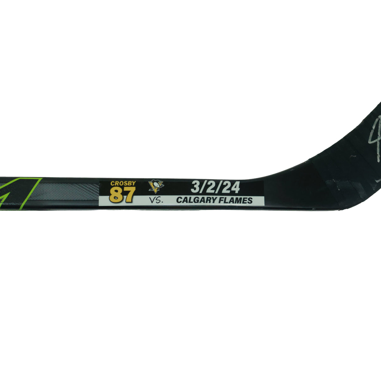 Sidney Crosby Signed Game Used Stick vs Calgary Flames (3/2/2024) (ST-208) - AUCTION