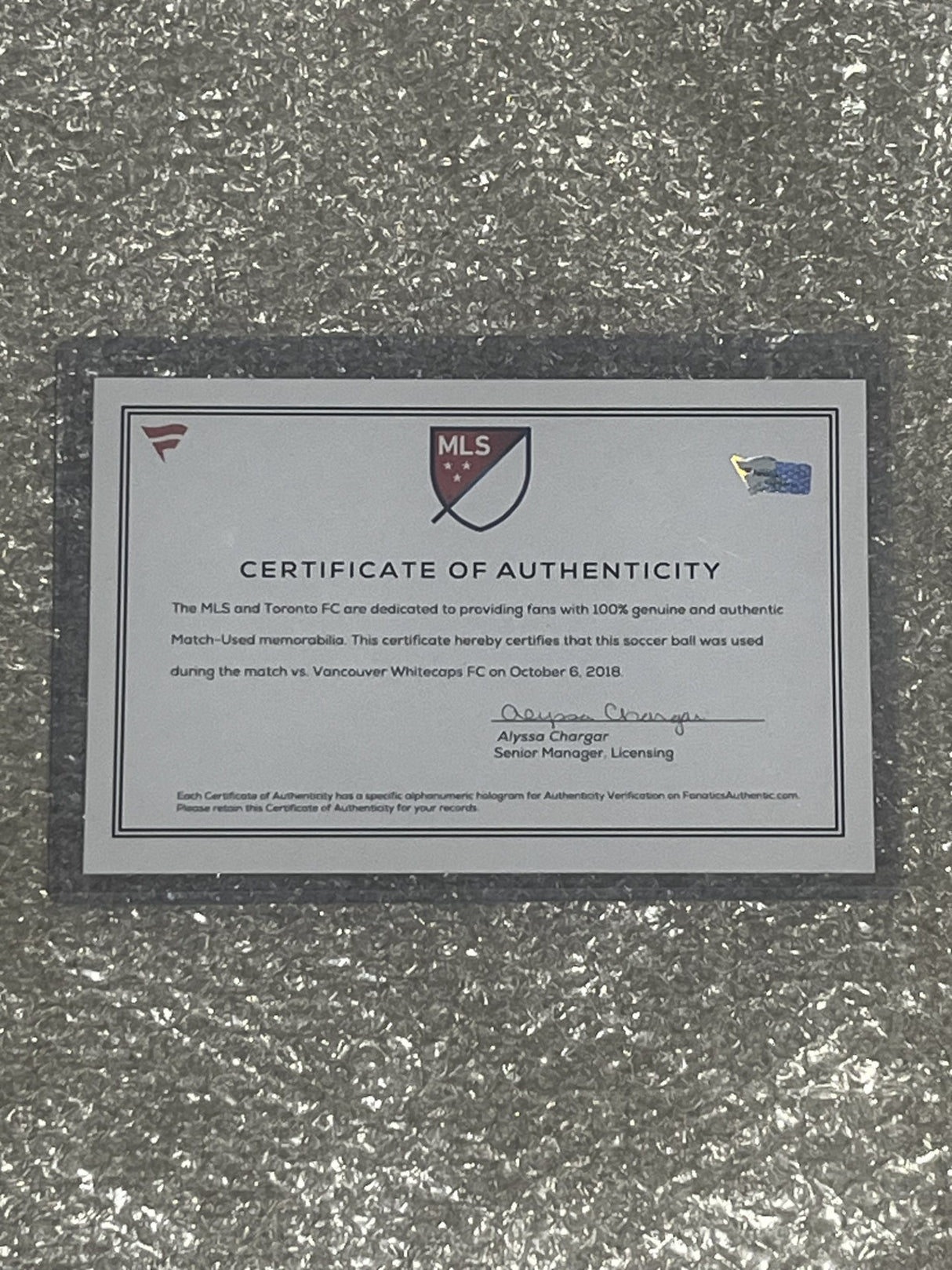 Toronto FC Game Used and 2018 Team Signed Adidas FIFA Quality Pro Size 5 Ball TFC vs Vancouver October 6th, 2018 - AUCTION
