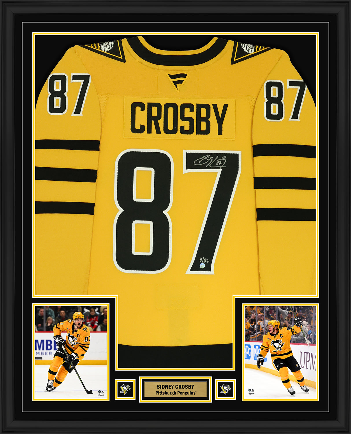 Sidney Crosby Signed Framed 34x42 Pittsburgh Penguins 2025 Alternate Fanatics Premium Jersey (Limited Edition 7 of 87) - AUCTION