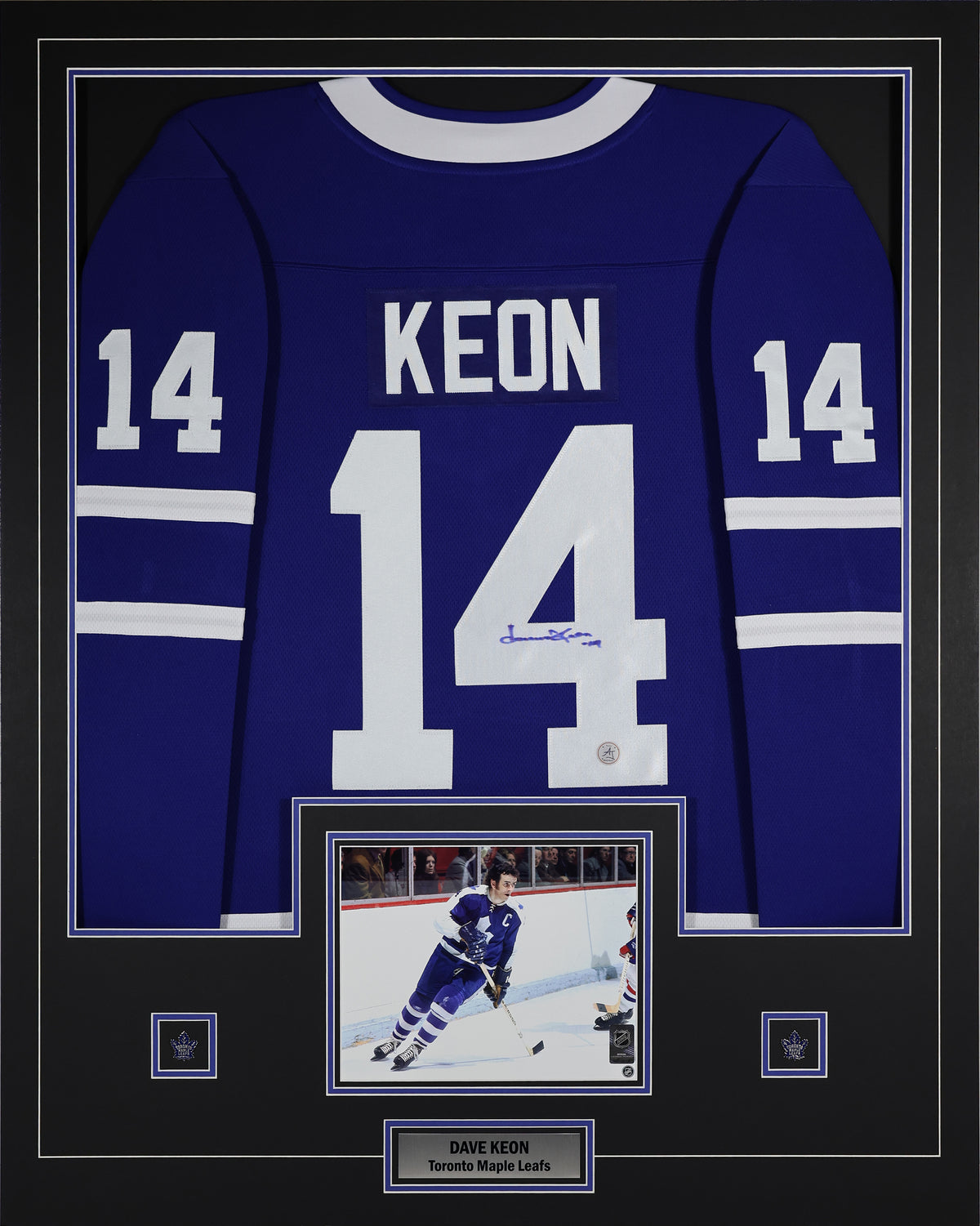 Dave Keon Signed Toronto Maple Leafs Framed 34x42 Fanatics Throwback Jersey - AUCTION