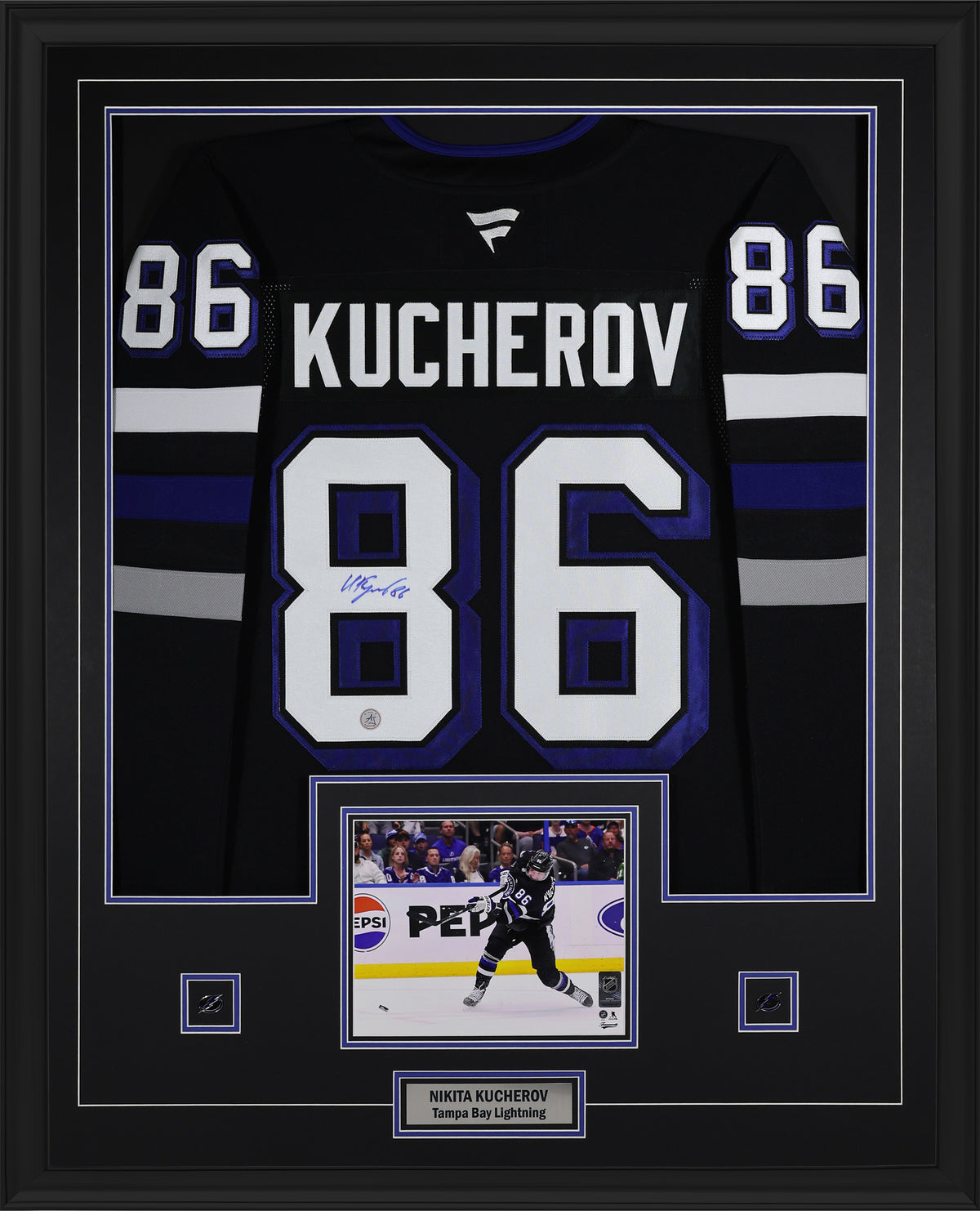 Nikita Kucherov Signed Tampa Bay Lightning Framed 34x42 Alternate Fanatics Premium Jersey - AUCTION