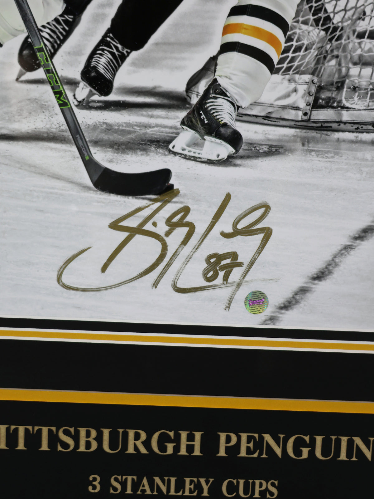 Sidney Crosby Signed Pittsburgh Penguins Framed 16x20 with Career Milestones and Funko Pop - AUCTION