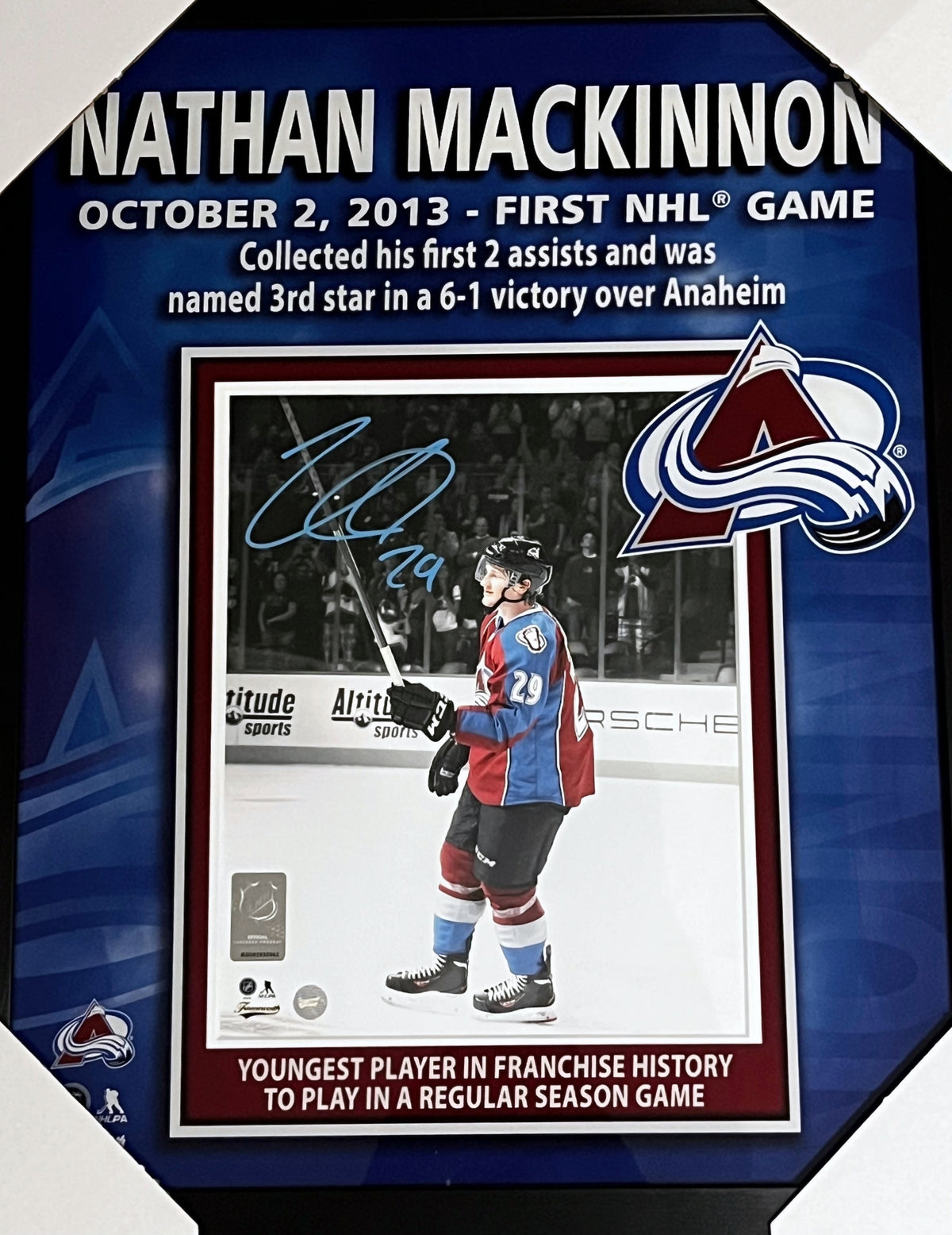 Nathan MacKinnon Autographed 8x10 Framed With Photoglass - AUCTION