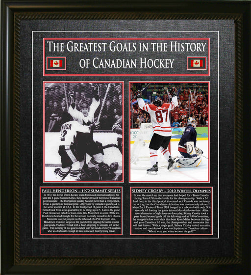 Sidney Crosby and Paul Henderson Framed 8x10 Canada's Greatest Goal Photos - Frameworth Sports Canada 