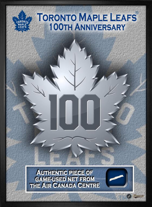 Toronto Maple Leafs Framed 16x20 100th Anniversary With Game-Used Net - Frameworth Sports Canada 