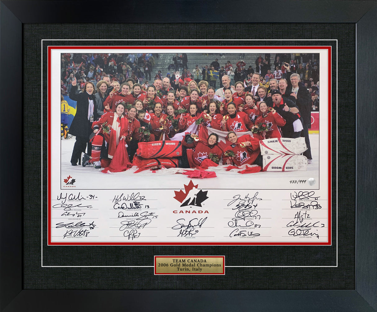Team Canada Women's Multi Signed Framed 2006 Gold Medal Championship Print (Limited Edition 422/999) - Auction