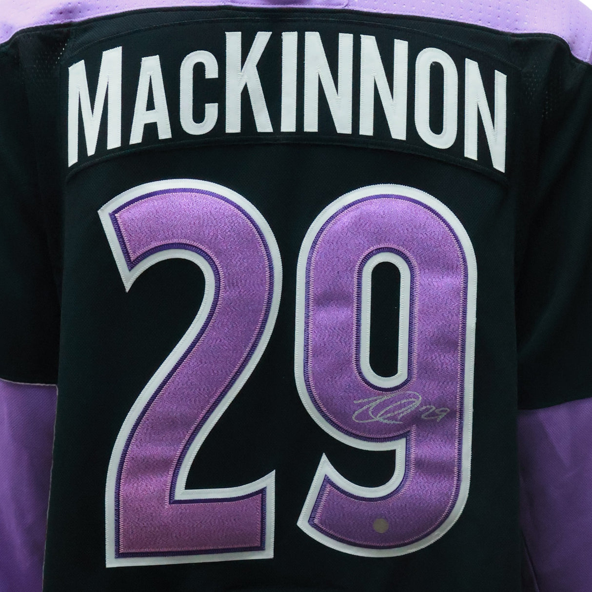 Nathan MacKinnon Signed Jersey Avalanche Black Hockey Fights Cancer Adidas - AUCTION