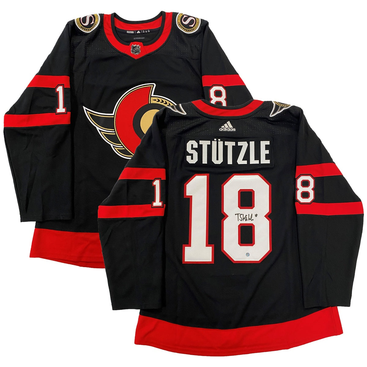 Tim Stutzle Signed Ottawa Senators Adidas Authentic Home Jersey - AUCTION