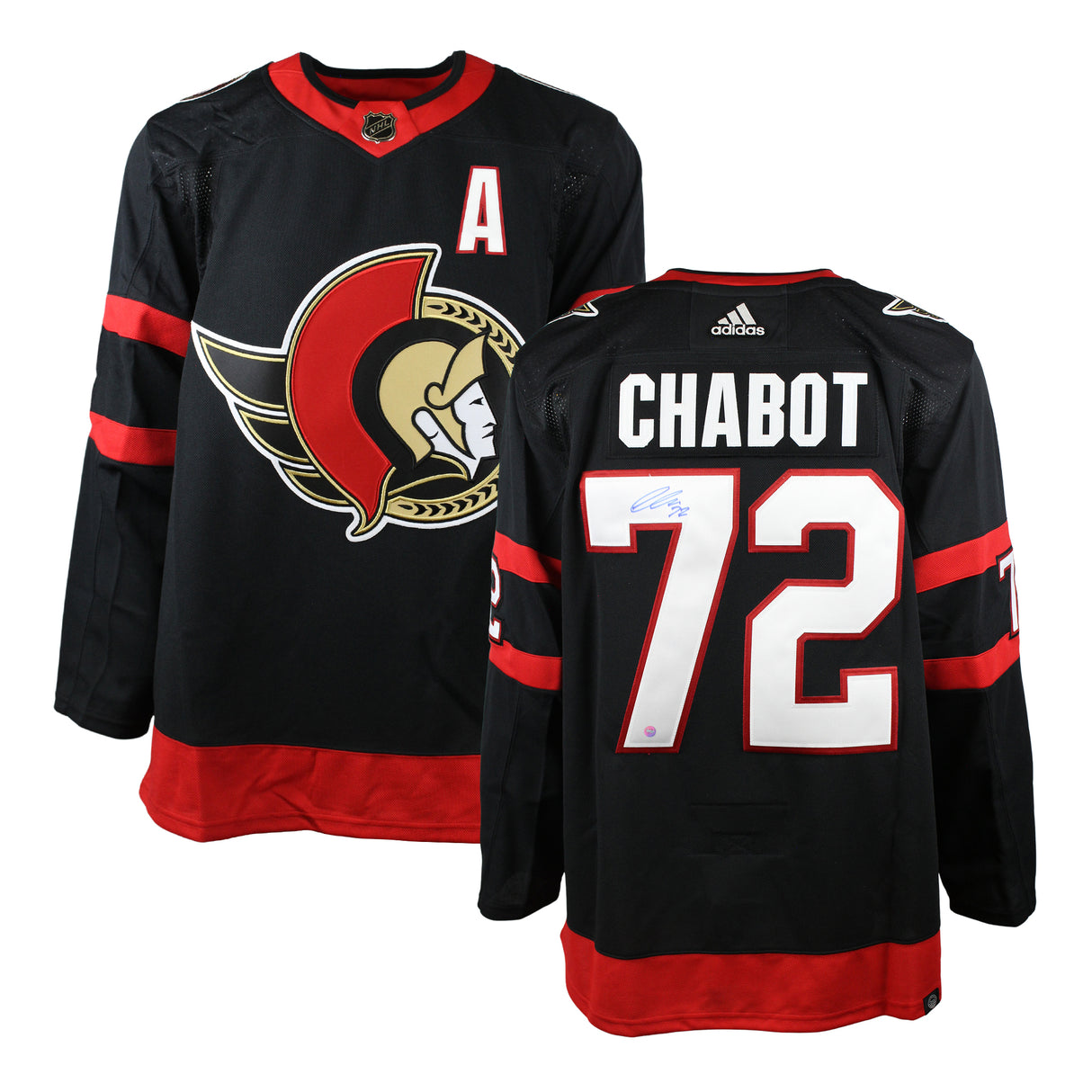 Thomas Chabot Signed Jersey Ottawa Senators Black Adidas - AUCTION