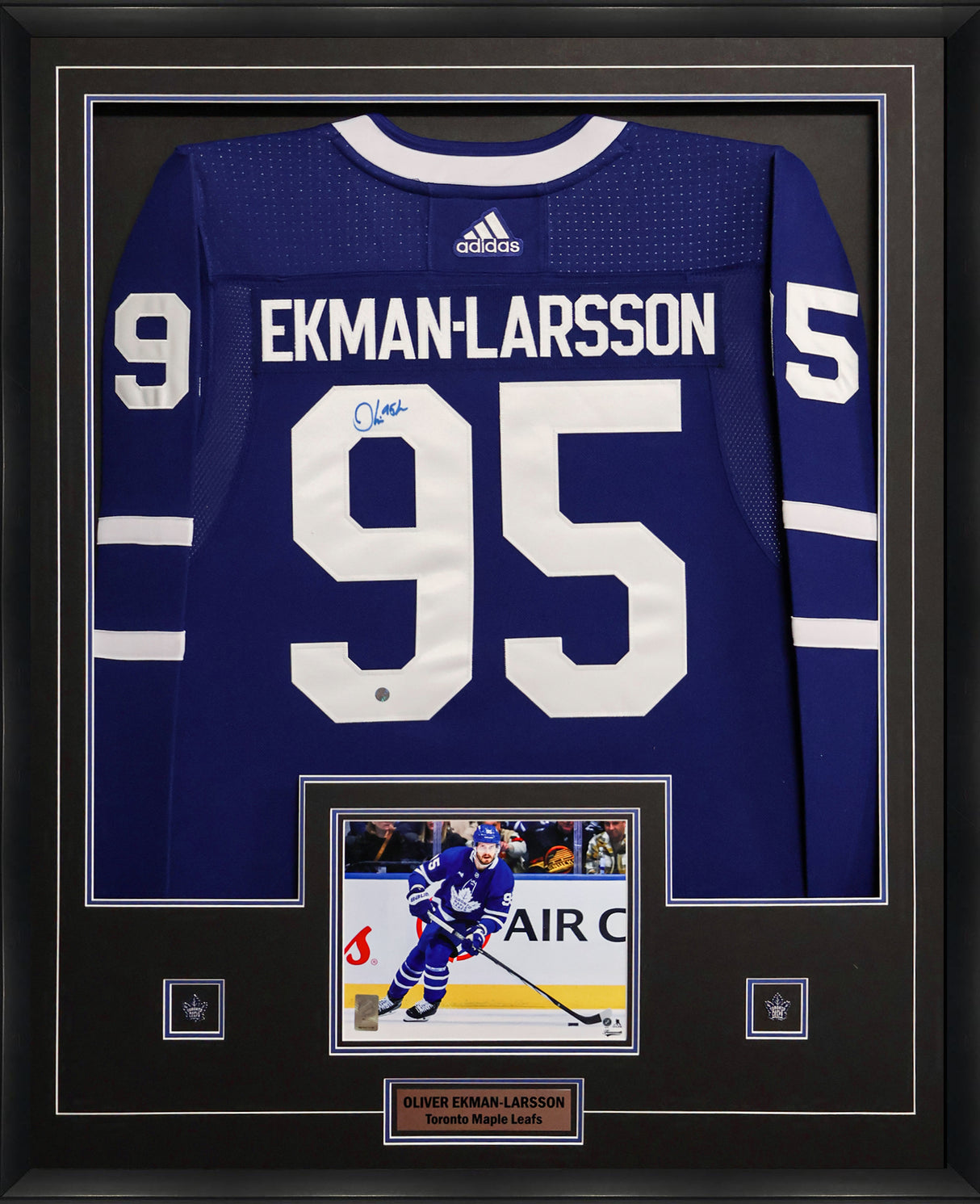 Oliver Ekman-Larsson Signed Jersey Framed Toronto Maple Leafs Blue Adidas - AUCTION