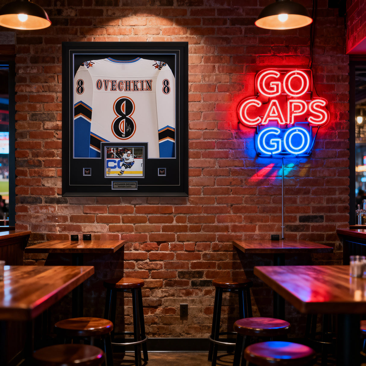 Alexander Ovechkin Signed Jersey Framed Washington Capitals 2005 White Screaming Eagle Mitchell & Ness Replica Jersey Framed