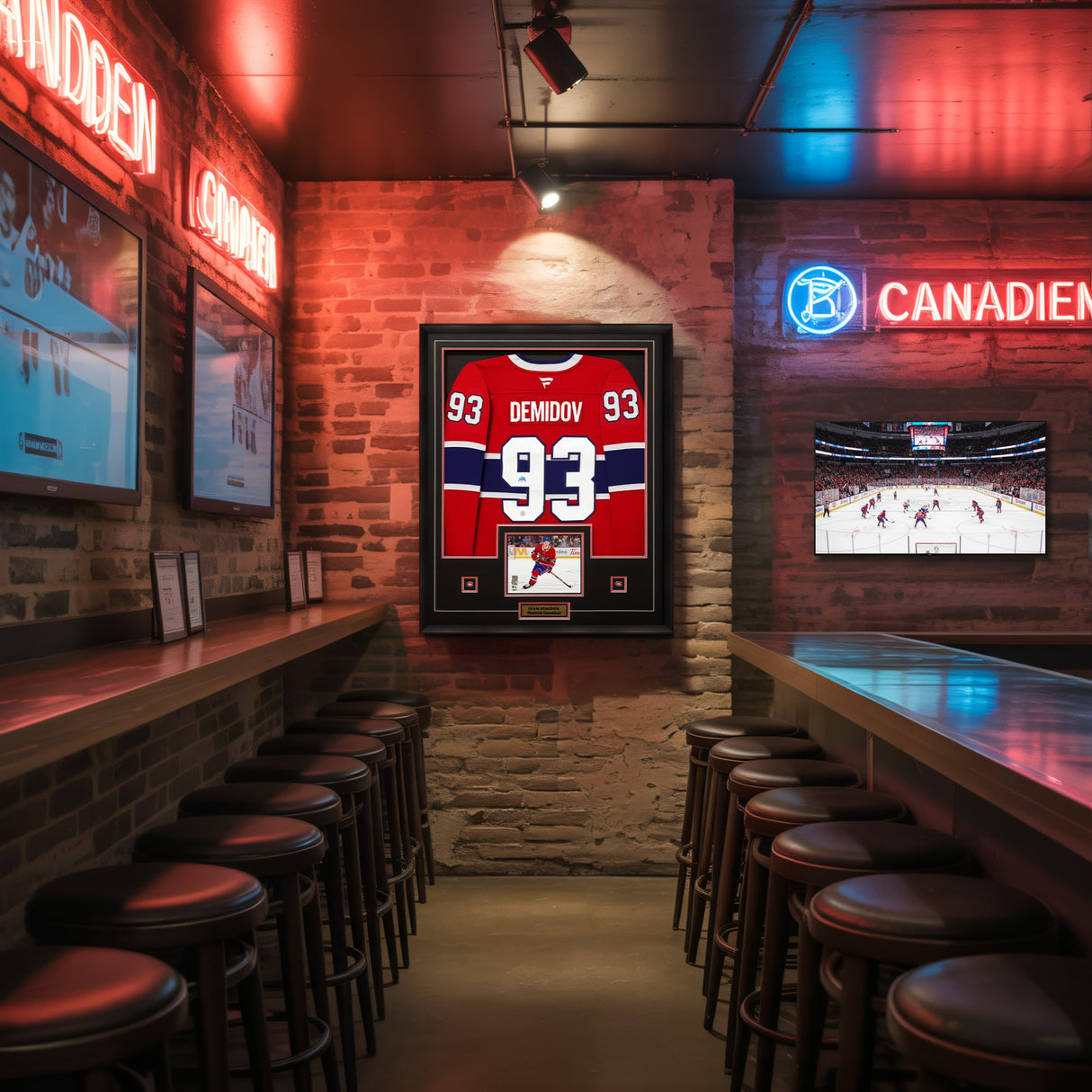 Ivan Demidov Signed Jersey Framed Montreal Canadiens Red Fanatics Premium - AUCTION