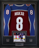 Cale Makar Signed Framed 34x42 Colorado Avalanche Home Fanatics Breakaway Jersey