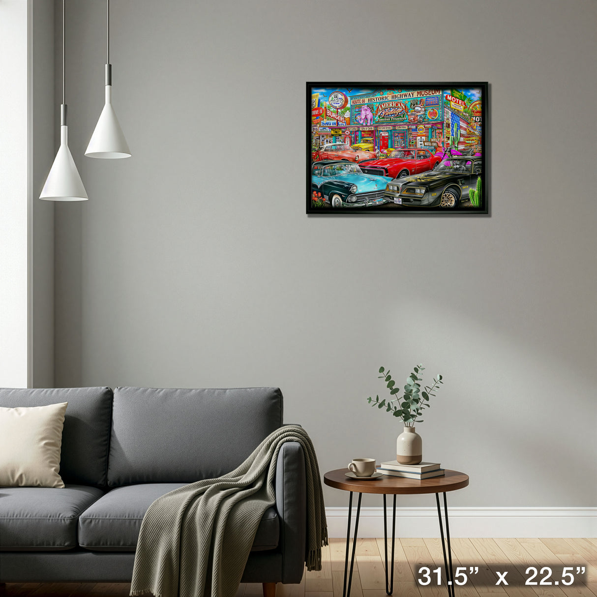 Historic Highway 20x29 Framed Canvas By Michel Fishel – Detail – Frameworth