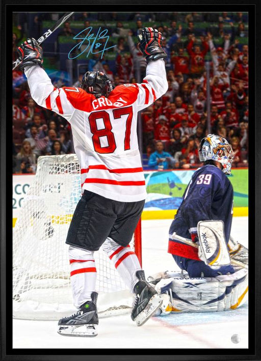 Sidney Crosby Team Canada Signed Framed 20x29 Golden Goal Canvas - Frameworth Sports Canada 
