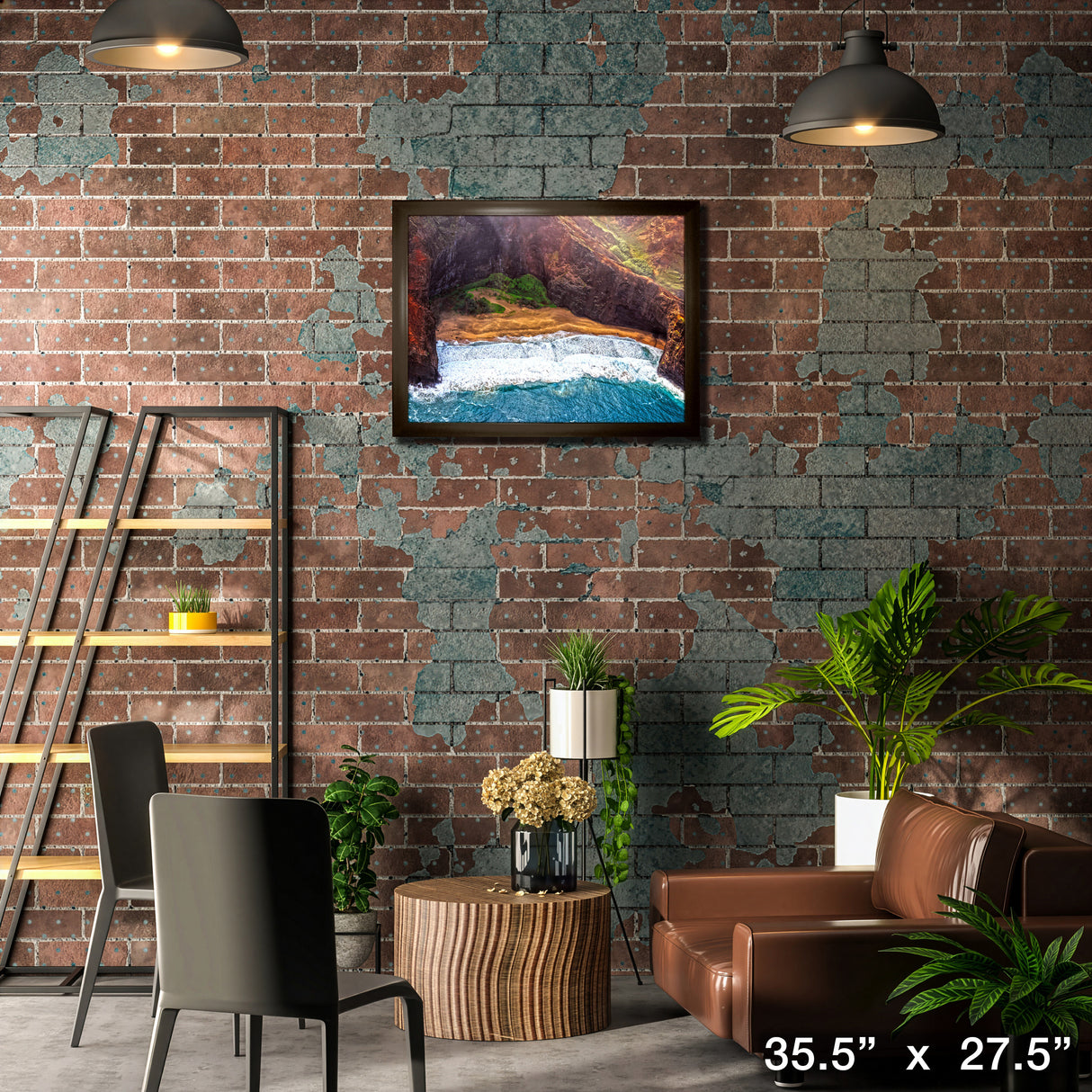 Kauai Hawaii 24x32 Framed Canvas View From Above – Lifestyle – Frameworth