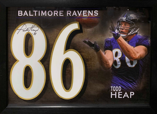 Todd Heap Signed Framed Baltimore Ravens Jersey Number - Frameworth Sports Canada 