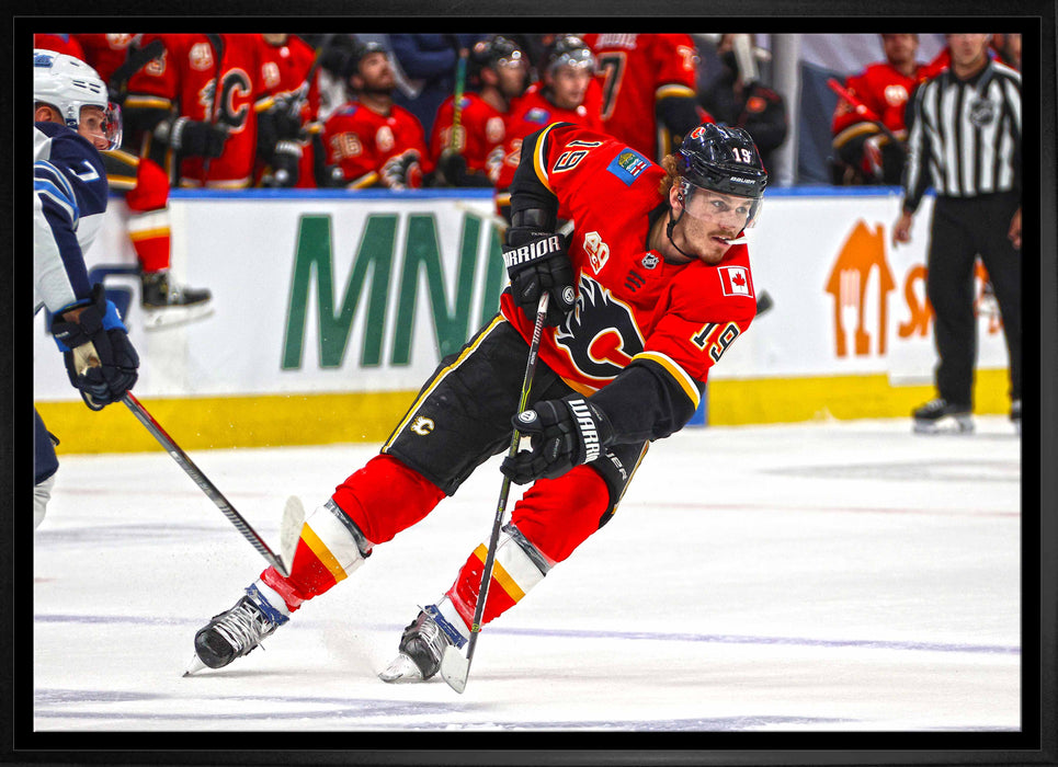 Matthew Tkachuk Calgary Flames Framed 20x29 Skating Canvas - Frameworth Sports Canada 