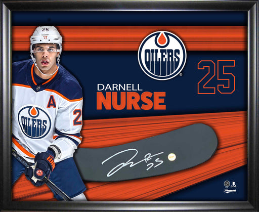 Darnell Nurse Signed PhotoGlass Framed Edmonton Oilers Stickblade - Frameworth Sports Canada 