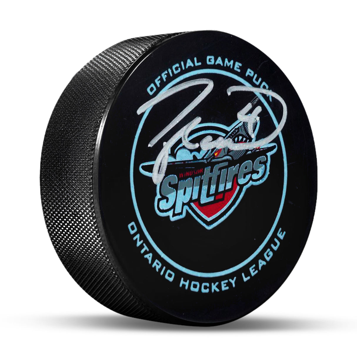 Taylor Hall Signed Puck Windsor Spitfires