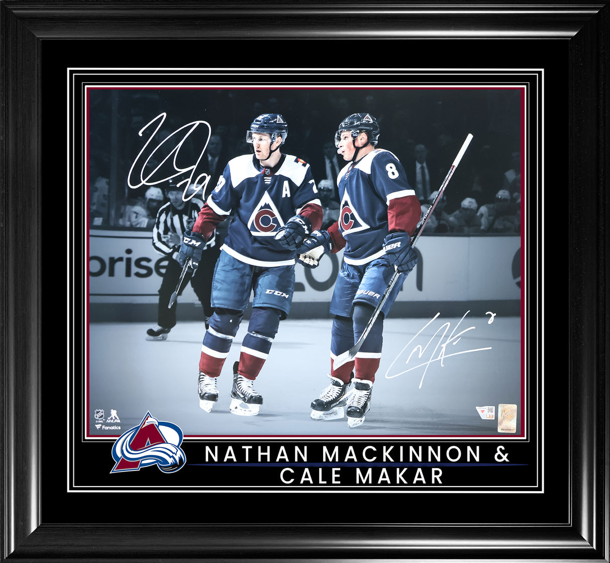 Nathan MacKinnon & Cale Makar Colorado Avalanche Signed 16x20 Spotlight Photograph Framed